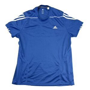 Adidas Climalite Running T Shirt Mens Large Blue Short Sleeve Athletic Top